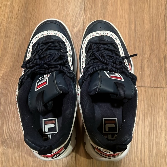Navy Leather Fila Disruptors - Picture 2 of 7
